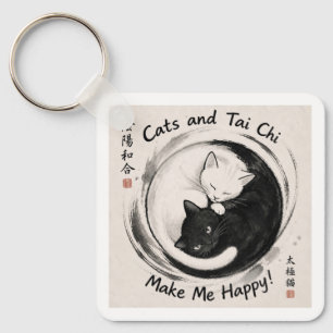 Chaveiro Gatos e Tai Chi