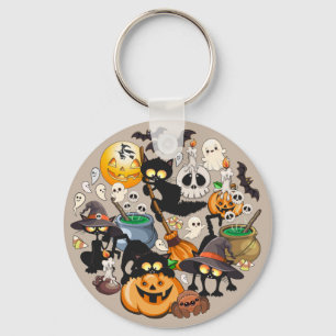 Chaveiro Gatos engraçados de Halloween na festa