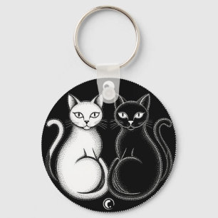 Chaveiro Gatos Formando uma Composição Inspirada no Ying-Ya