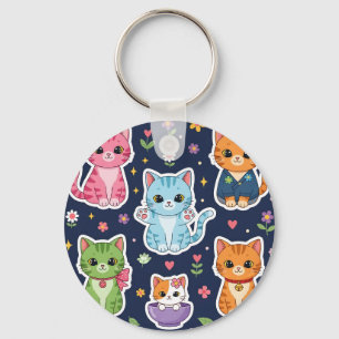 Chaveiro Gatos Kawaii Fofos Presente de Gato Neko Engraçado