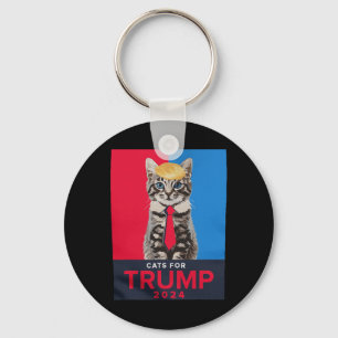Chaveiro Gatos Para Trump 2024 Camiseta Divertida Para Vanc