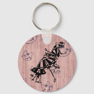 Chaveiro Gatos Parasóis Guarda-chuvas Ilustração da arte da