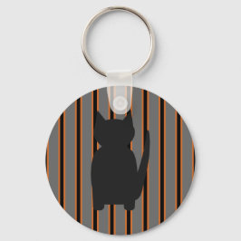 Chaveiro Gatos preto de silhuetas no Halloween e Rico