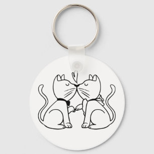 Chaveiro Gatos Pretos Brancos Beijando Gatinho Gatinhos Mãe