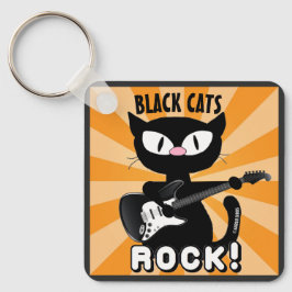 Chaveiro GATOS PRETOS ROCK! Pulseira personalizada