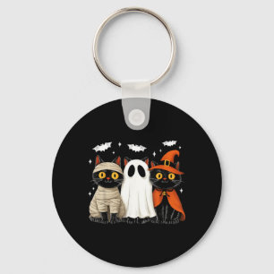Chaveiro Gatos Pretos Vintage Halloween Abóbora Múmia Bruxa