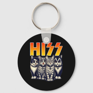 Chaveiro Gatos que assobiam Amantes de gatinhos Rock Rockin