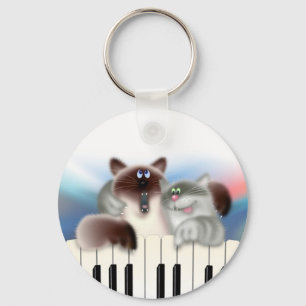 Chaveiro Gatos que jogam o piano