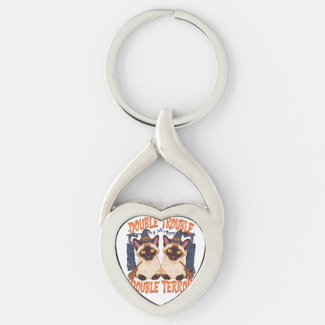 Chaveiro Gatos Siameses e Portas de Cristo (Frente)