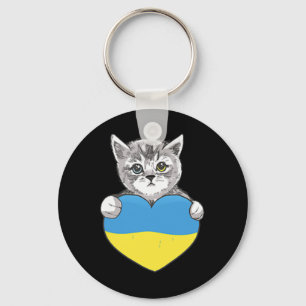 Chaveiro Gatos Ucranianos Ucrânia Bandeira Da Ucrânia Coraç