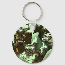Chaveiro Gatos Zombie do Halloween