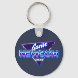 Chaveiro Gavin Newsom 2028 Para Presidente Retro 80s