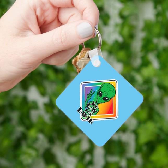 Chaveiro Gay Demais Para OVNI Alienígena Engraçado Da Terra (Mão)