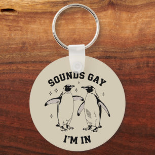 Chaveiro Gay Penguin Sounds Gay I in Vintage Queer Lgbtq