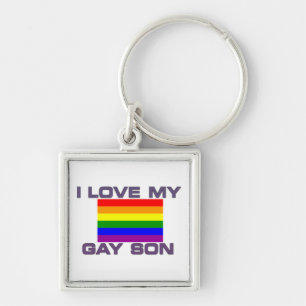 Chaveiro Gay Support I ama minha bandeira arco-íris gay