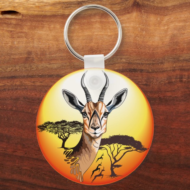 Chaveiro Gazelle African Antelope Wild Animal (Frente)