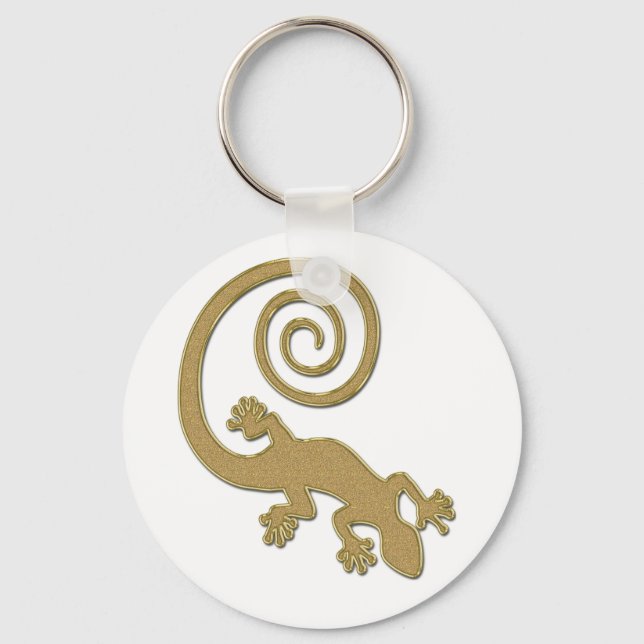 Chaveiro Gecko ouro | faça seu próprio histórico (Frente)