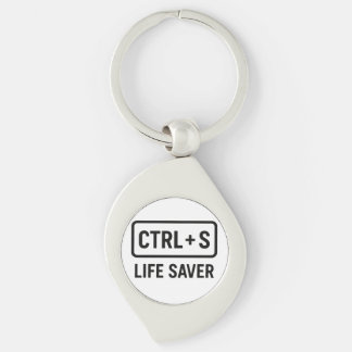 Chaveiro Geeky - Design de "CTRL + S Life Saver"