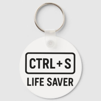 Chaveiro Geeky - Design de "CTRL + S Life Saver"
