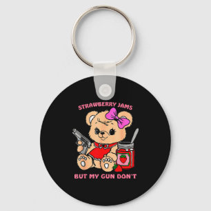 Chaveiro Geleias de Morango Mas Minha Arma Não Urso Teddy E