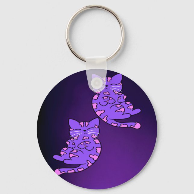 Chaveiro Gêmeos de Kitten Roxo 2 (Frente)