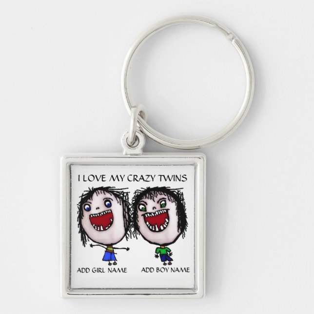 Chaveiro Gêmeos Fraternos Loucos (Frente)