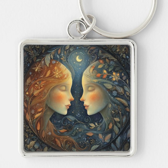 Chaveiro Gêmeos Gêmeos Zodíaco Astrologia Aniversário Celes (Frente)