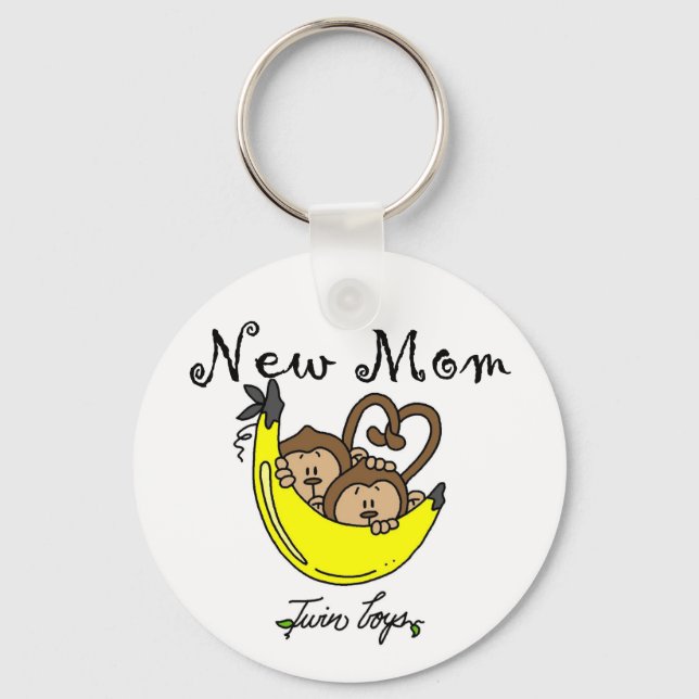 Chaveiro Gêmeos Novos Camisetas e presentes da mãe (Frente)
