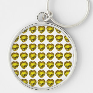 Chaveiro Gemstone Amarelo do Coração