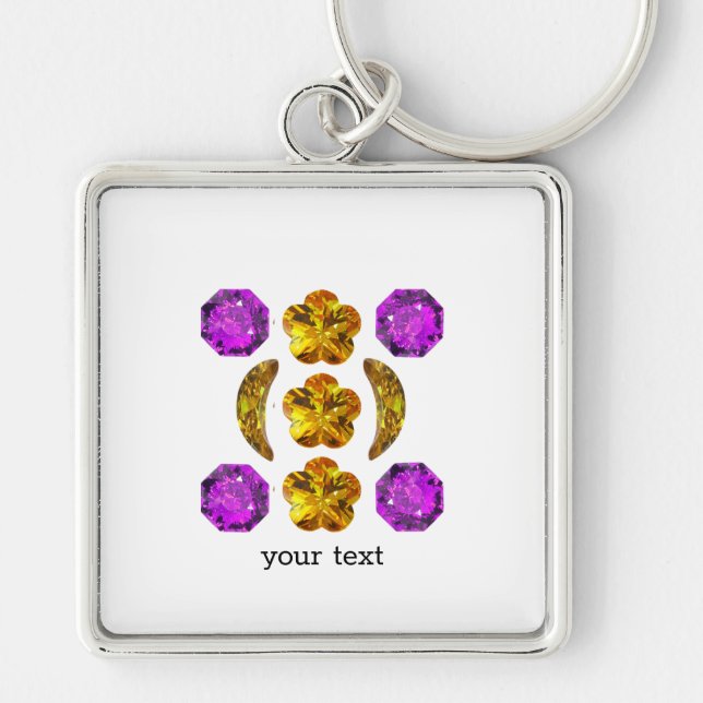 Chaveiro Gemstone Art Purple Orange (Frente)