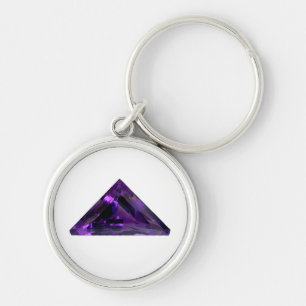 Chaveiro Gemstone do Triângulo Ametista Roxo