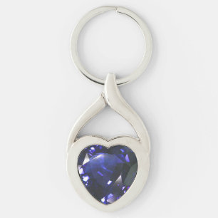 Chaveiro Gemstones do Coração Azul Sapphire