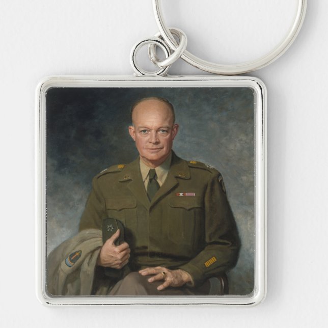 Chaveiro General Dwight Eisenhower 5 Star - Retrato Pintado (Frente)