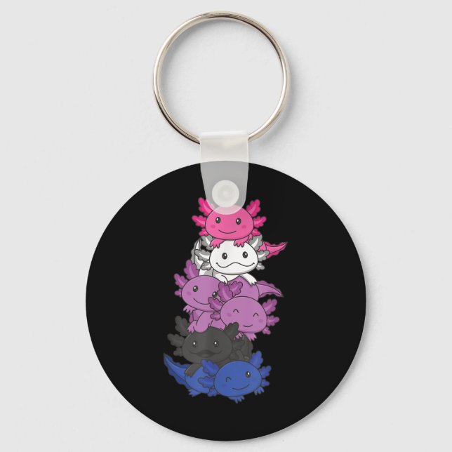 Chaveiro Gênero Fluido Orgulho Lgbtq Axolotl _1  (Frente)