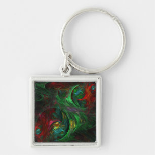 Chaveiro Gênesis Abstrato de arte verde pequeno