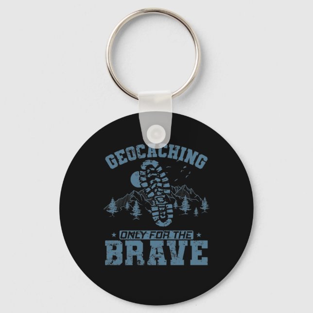 Chaveiro Geocaching Apenas Para O Brave (Frente)