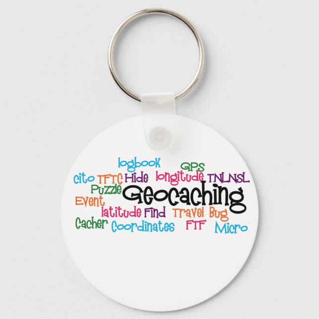 Chaveiro Geocaching Word Collage (Frente)