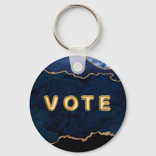 Chaveiro Geode Blue Gilded Vote (Frente)