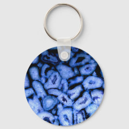 Chaveiro Geodes de Agato do Quartz Azul