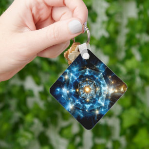 Chaveiro Geometria Cósmica Mandala Estrela Universo Abstrat