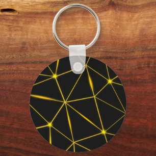 Chaveiro Geometric black triangles gold lines