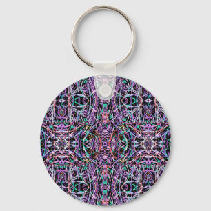 Chaveiro Geométrico roxo cor-de-rosa