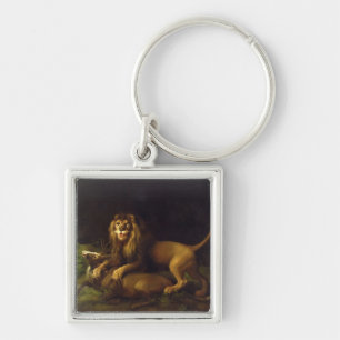 Chaveiro George Stubbs um leão que ataca um veado, c.176