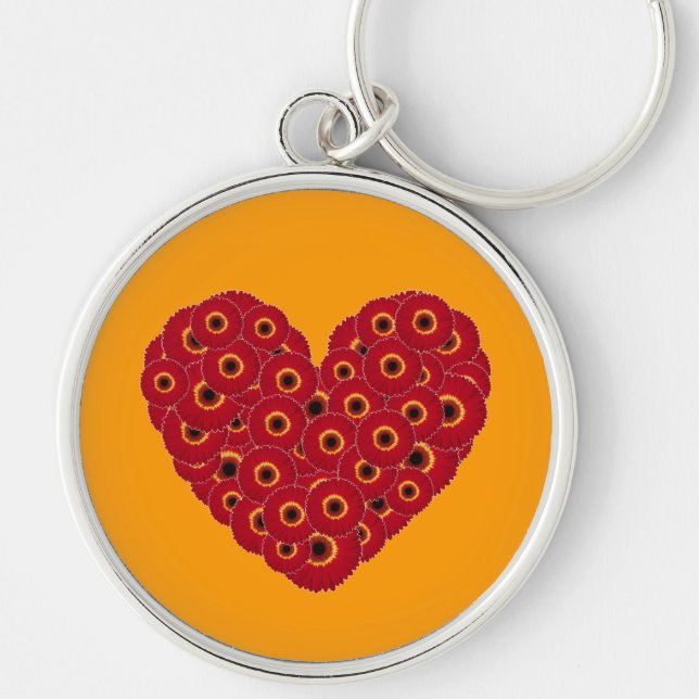 Chaveiro Gerber Daisy Heart (Frente)
