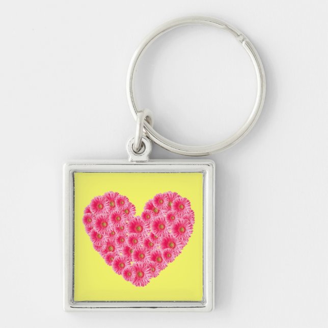 Chaveiro Gerber Daisy Heart (Frente)