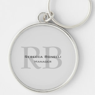 Chaveiro Gerenciador de Monograma de Cinzas Brancas Arredon