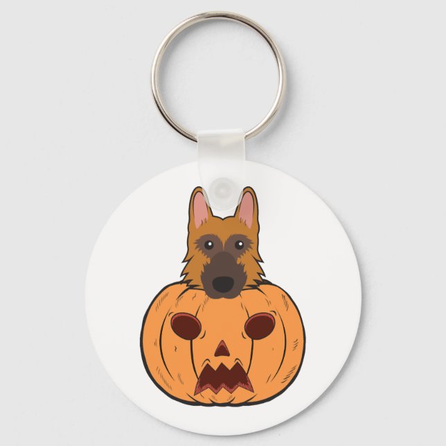 Chaveiro German shepherd Bonitos De Halloween Presos Numa A (Frente)