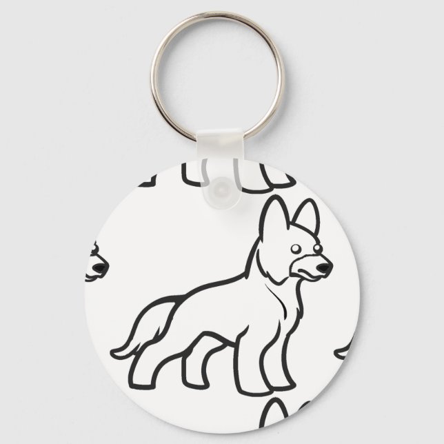 Chaveiro german shepherd branco (Frente)