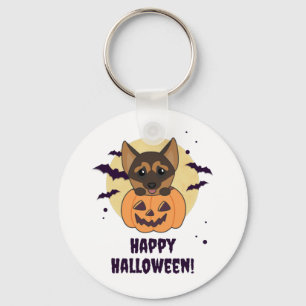 Chaveiro German shepherd Cachorro de Abóbora Feliz Hallowee