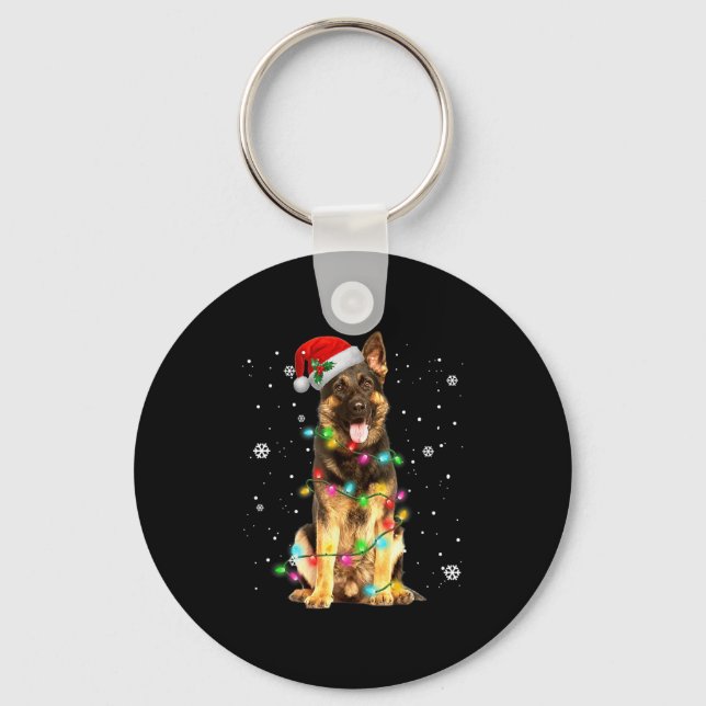 Chaveiro German shepherd Cão Árvore Natal Doce Xmas Do (Frente)